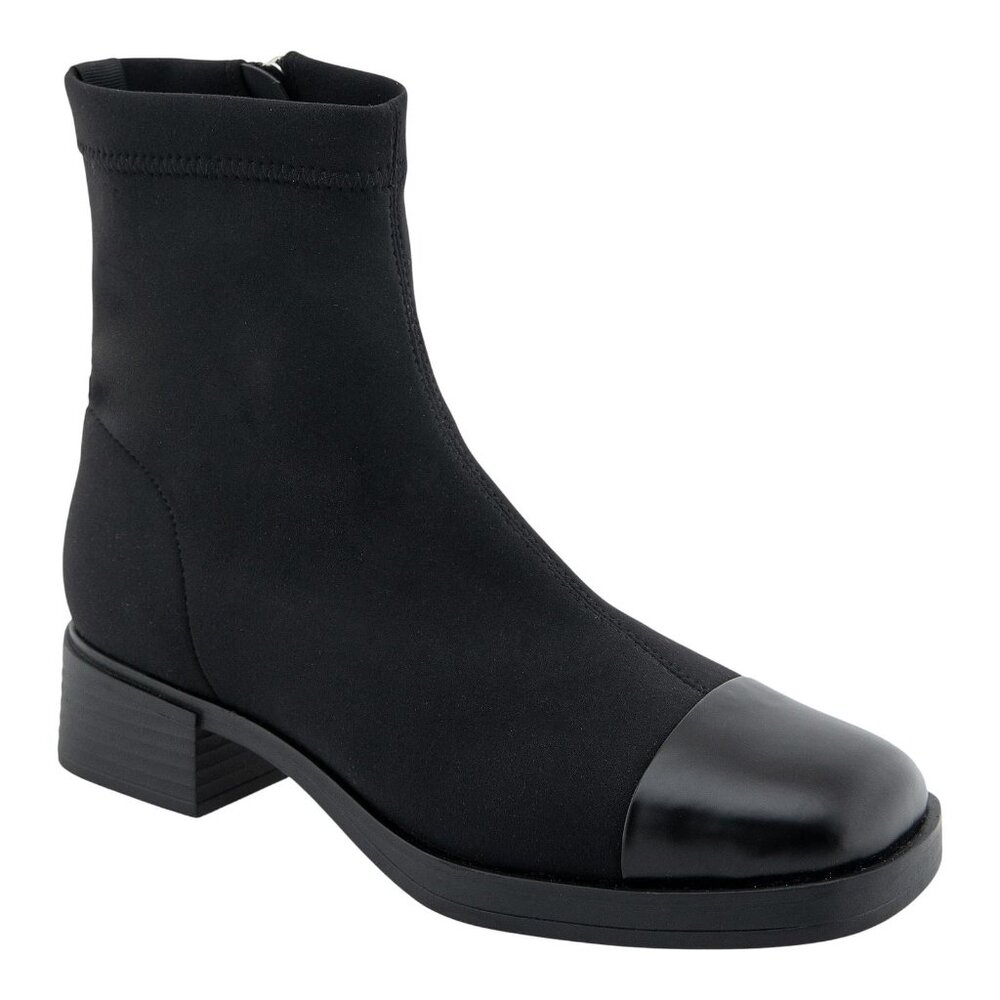 NWT Aerosoles Womens DIMMI Ankle Bootie DIMMI Black Stretch Fabric 6M - Picture 2 of 14